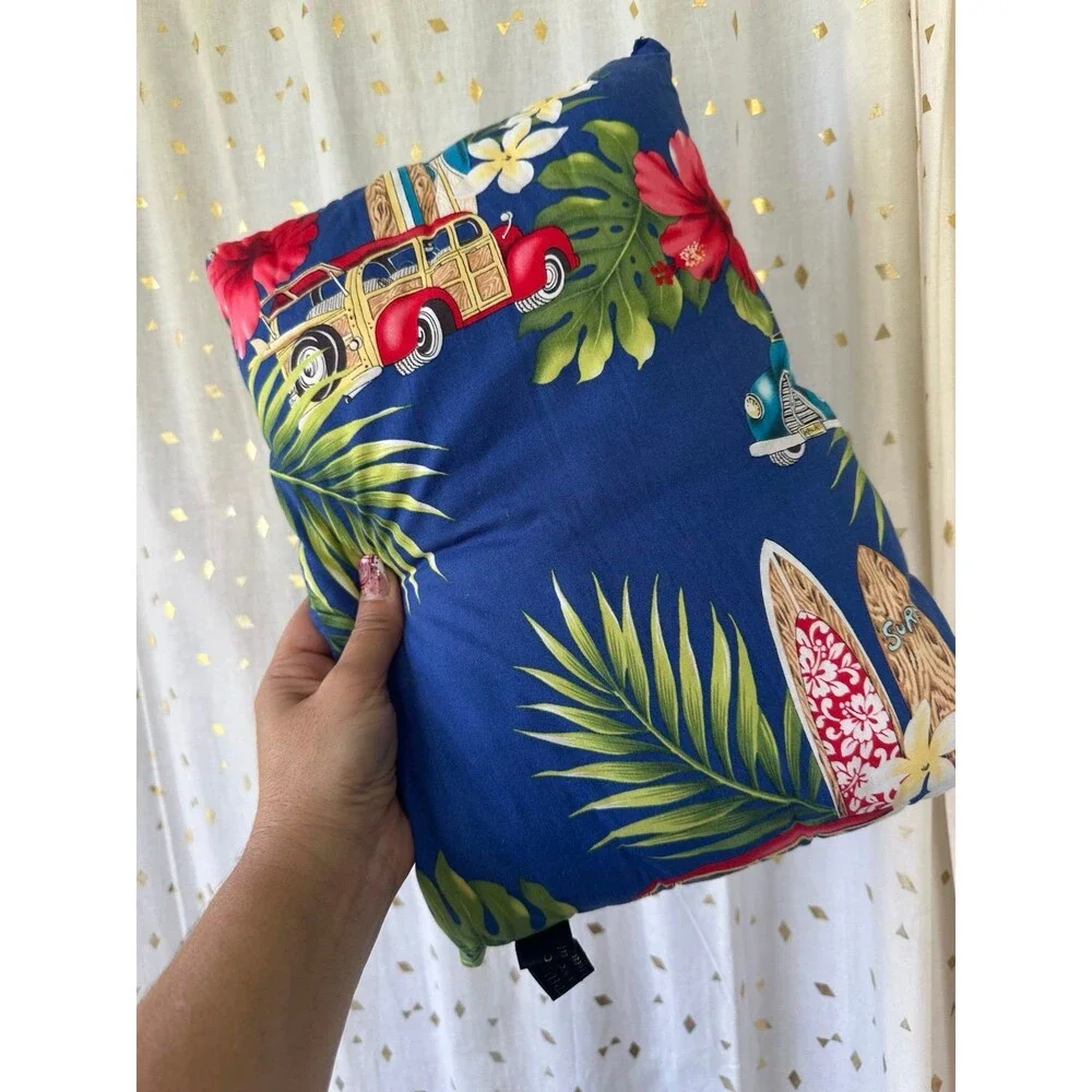 Hawaiian Pillow Co. The Olivia Collection Woodie Wagon Surfboards Floral Pillow